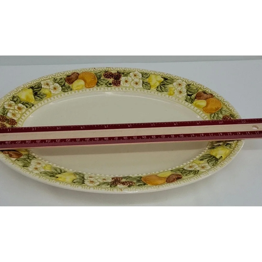 Vtg Metlox Poppytrail Vernon Ware Oval Platter Della Robbia 11